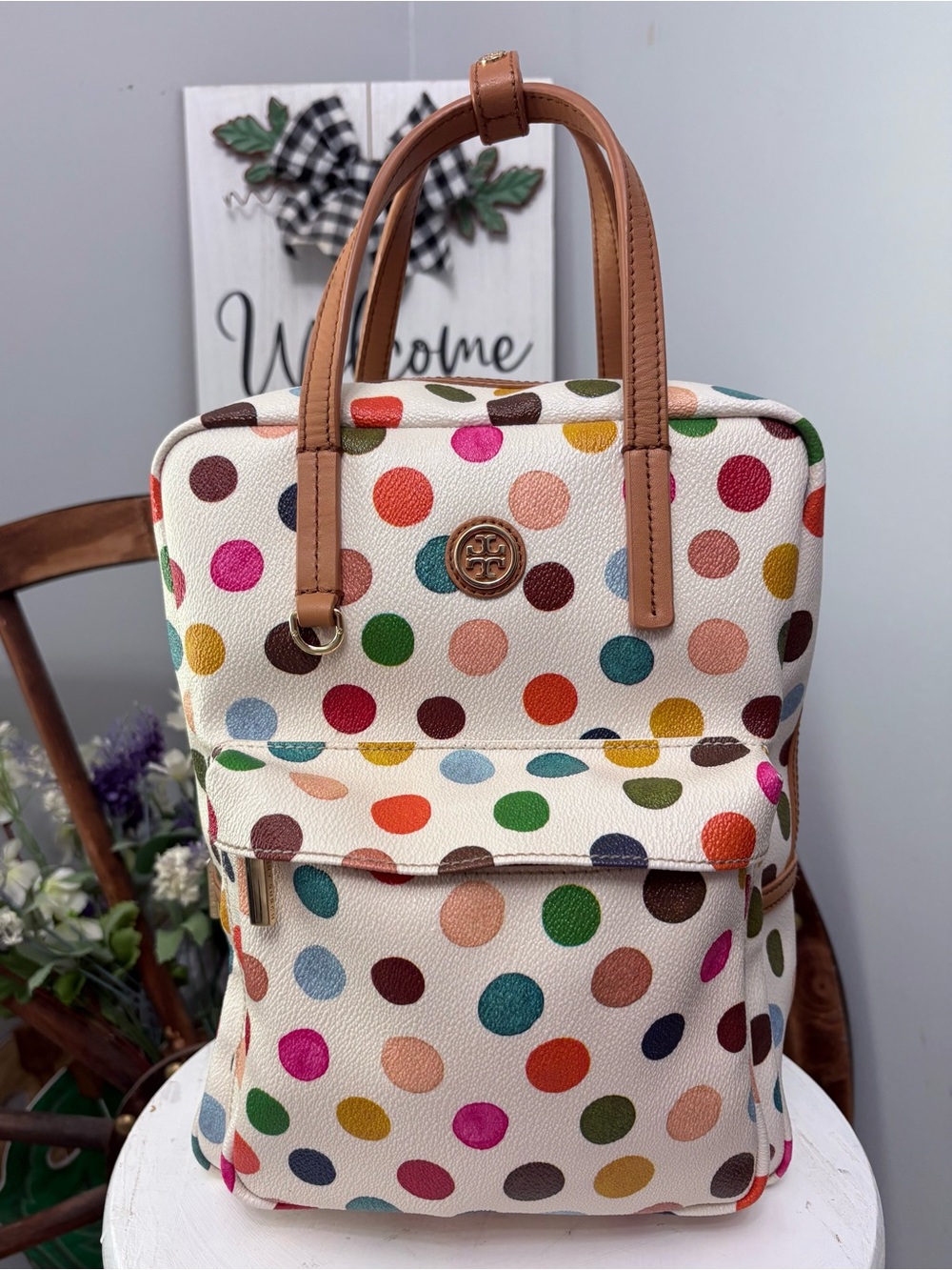 TORY BURCH Dot Mosaic Multicolor in PVC/canvas with leather trim